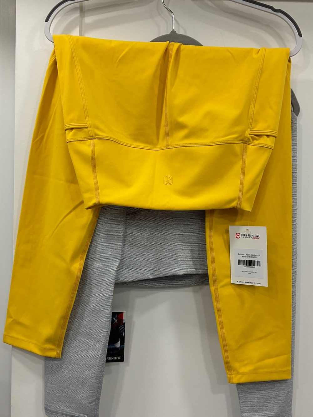 Born Primitive Eccentric Leggings Bundle XL Yellow & Gray NWT